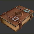 Vintage Leather Notebook With Decorative Pattern And Metal Buckles For Daily Use