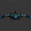 3D Character Model In Blue Uniform With Black Yellow Antennae And Arms Outstretched