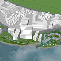 Scenic Grand Canal Waterfront View With Modern Buildings Pedestrians And Greenery