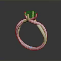 Modern Elegant White Ring With Twisted Band And Clear Gemstone Design