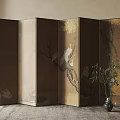 New Chinese-style screen partition screen 3d model