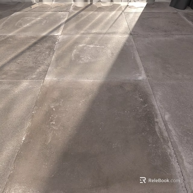 Gray Slate Floor Components With Arranged Tile Pattern And Sunlight Shadow Details 3d model 