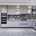 Modern Kitchen Interior Design With Island Counter White Cabinets And Appliances
