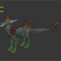 Purple Horned Dragon 3D Model Game Movie Character With Spiked Back And Long Tail
