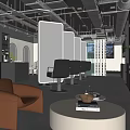 Modern Hair Salon Interior With Gray Reception Desk Mirrors Styling Chairs And Brown Furniture