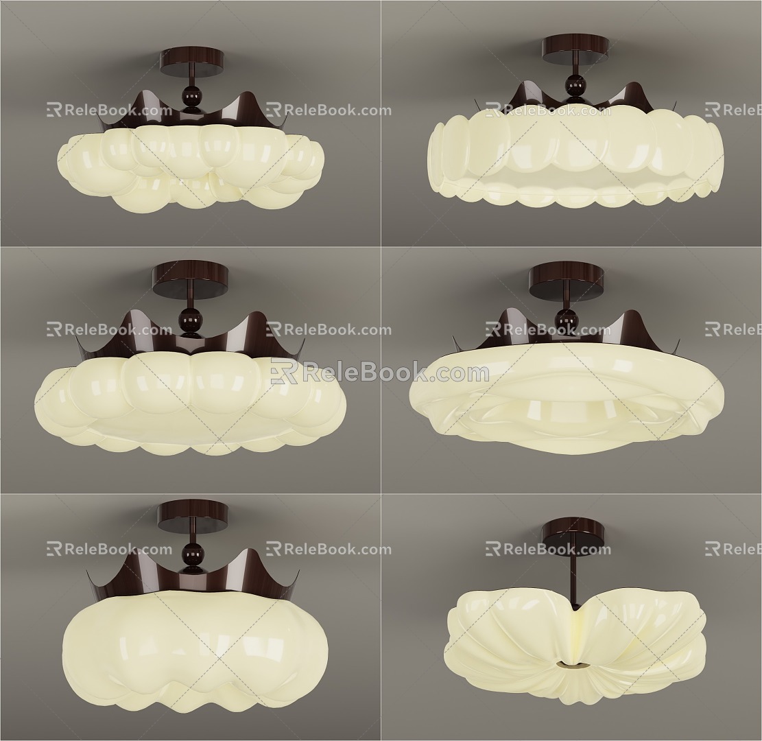 Quiet Antique Style Bedroom Ceiling Lamp 3d model