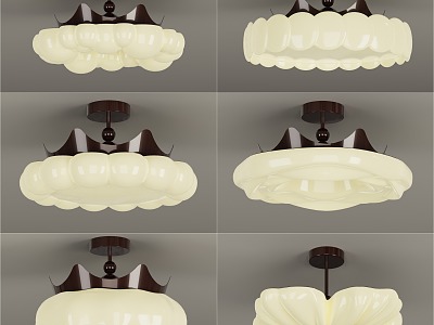 Quiet Antique Style Bedroom Ceiling Lamp 3d model