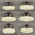 Quiet Antique Style Bedroom Ceiling Lamp 3d model