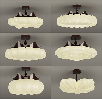 Quiet Antique Style Bedroom Ceiling Lamp 3d model