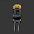 Yellow Industrial Forklift With Front Forks Driver Cab And Reflective Surface 3d model