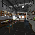 Modern Bubble Tea Shop Interior Design With Open Counter Comfortable Seats And Green Plant Decorations