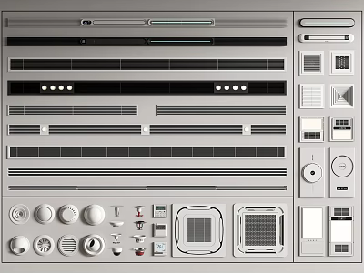 Assorted Air Conditioner Vents And Components 3d model Assorted Air Conditioner Vents And Components 3d model