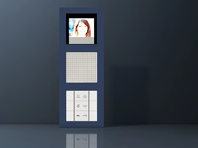 Smart Blue Switch Panel With Digital Screen Grille And Control Buttons 3d model