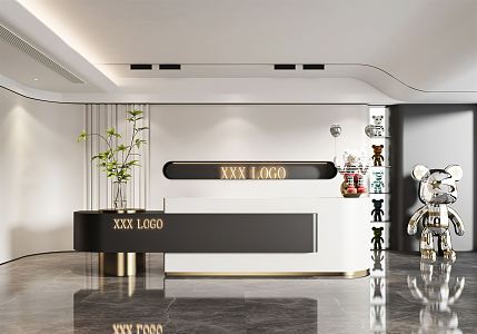 Modern Front Desk 3d model