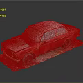 Vintage Red Car Model With Classic Design And Worn Exterior Details