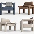 Single Sofa in Various Colors with Modern Minimalist Design Armrests and Soft Cushions