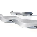 Modern Landscape Seats With Smooth Wave Design For Outdoor Spaces