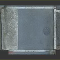 Rustic Blue Gray Pallet With Worn Surface Texture And Reinforced Edges Structure Design
