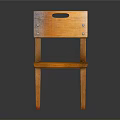 Wooden Orange Home Furniture Chair With Simple Design And Round Hole Backrest
