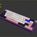 Modern Custom Color Keyboard With Purple Pink White Gray Accents And Blue Backlight