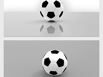 Classic Black And White Soccer Ball On Reflective Surface For Sports Training 3d model