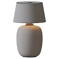 Elegant Table Lamp With Black Ceramic Base And Beige Fabric Lampshade 3d model