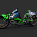 Green and Black Racing Motorcycle With Aerodynamic Design And Number 26