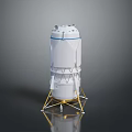 Advanced Lunar Lander Spacecraft With White Cylindrical Body And Gold Landing Legs