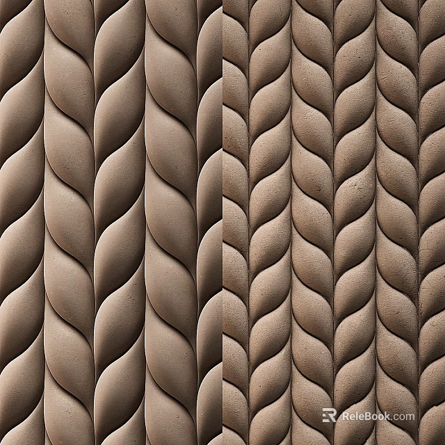 Intricate Brown Spiral Pattern Textured Decorative Wall Design for Home Interiors 3d model 