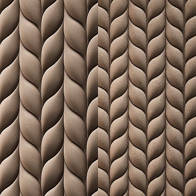 Intricate Brown Spiral Pattern Textured Decorative Wall Design for Home Interiors 3d model