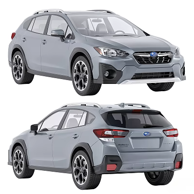 Subaru Grey Car Exterior Front And Rear View Design Features 3d model