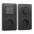 Collection of White Electrical Outlets and Light Switches with Various Designs for Home Use