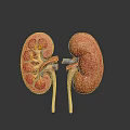 Medical Device Kidney Anatomical Model with Detailed Internal Structure for Medical Education and Training