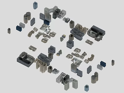 Modern Urban Building Complex With Skyscrapers Various Shapes And Architectural Design 3d model