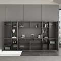 Modern Wooden Bookcase With Open Shelves Closed Cabinets Books And Decorative Items