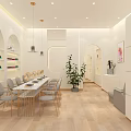 Modern Nail Salon Interior In Mall With Tables Chairs And Nail Polish Shelves