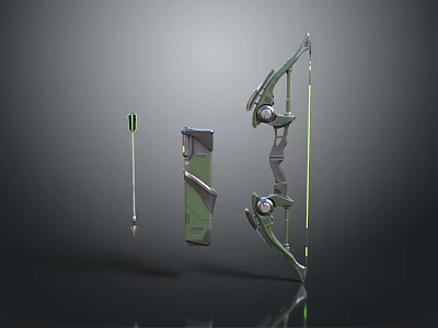 Compound Bow With Arrow And Quiver In Modern 3D Render Design 3d model