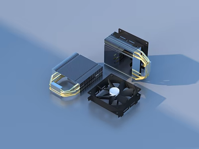 Household Cooling Appliances With Fan And Heat Sink Designs For Practical Home Use 3d model