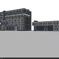 Modern Office Buildings With Contemporary Glass Windows And Flat Roof Design