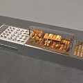 Retail Display Showcase With Transparent Cover For Segmented Various Pastries And Baked Goods