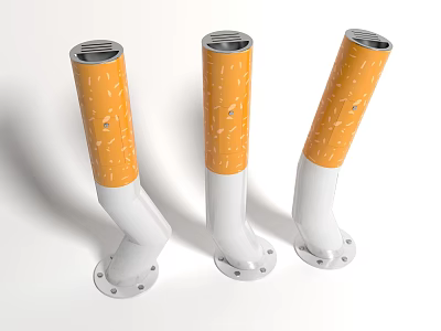 Modern Style Public Facilities Public Equipment Smoking Office Dumpster Tobacco Cigarette Smoking Area 3d model