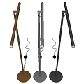 Modern Minimalist Floor Lamps With Slim Poles And Round Bases In Black Silver Brown