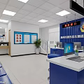 Modern Government Service Reception Area With Complete Office Facilities And Comfortable Waiting Seats