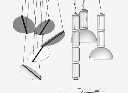 Modern chandelier glass chandelier combination 3d model