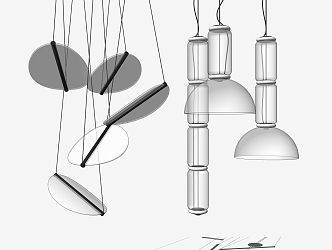 Modern chandelier glass chandelier combination 3d model