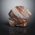 Natural Unique Stone With Brown And White Striped Texture In Irregular Shape