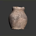 Traditional Handmade Clay Pot With Textured Surface And Handle For Daily Use