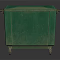 Green Household Storage Container With Lid And Wheels For Home Organization
