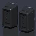 Black Industrial Equipment Enclosures with Silver Trim Ventilated Base and Screwed Panels