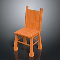 Light Wood Tone Wooden Single Chair With Straight Backrest And Sturdy Structure